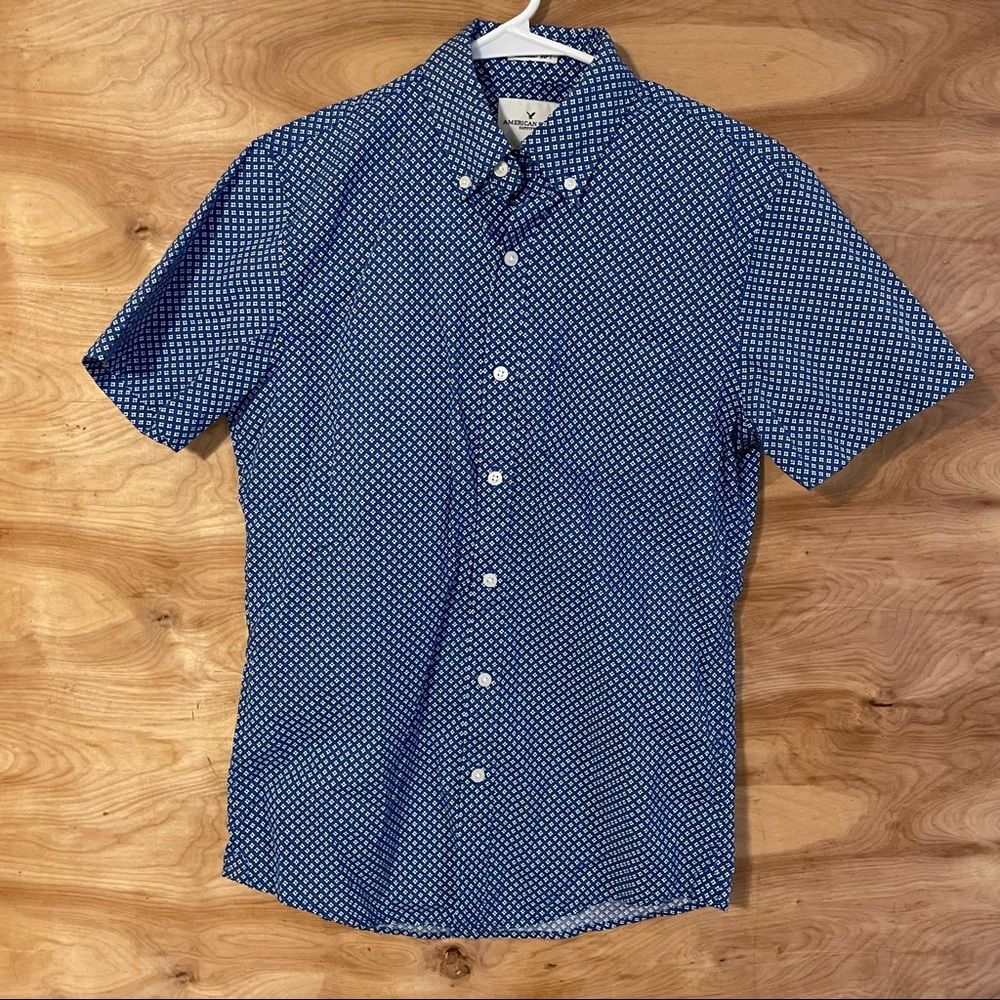 American eagle mens xs blue short sleeve shirt